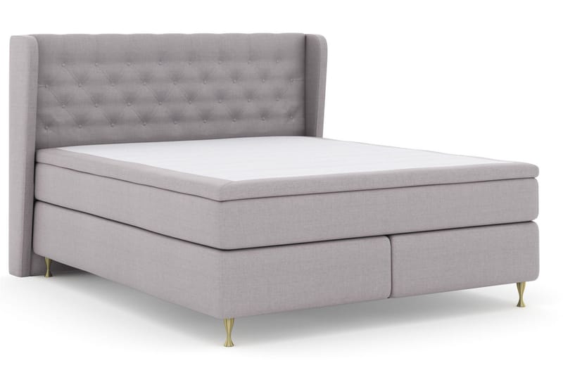 Select No 4 Komplett Sängpaket 180x200 Fast/Medium - Ljusgrå/Guld - Products - Möbler - Säng - Kontinentalsäng