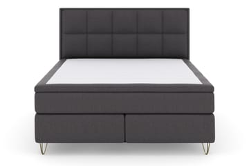 Select No 4 Komplett Sängpaket 180x200 Fast/Medium - Mörkgrå/Metall V-form - Products - Möbler - Säng - Kontinentalsäng