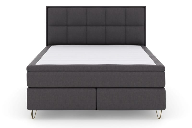 Select No 4 Komplett Sängpaket 180x200 Fast/Medium - Mörkgrå/Metall V-form - Products - Möbler - Säng - Kontinentalsäng
