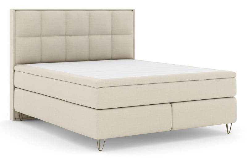 Select No 4 Komplett Sängpaket 180x200 Medium - Beige/Metall V-form - Products - Möbler - Säng - Kontinentalsäng