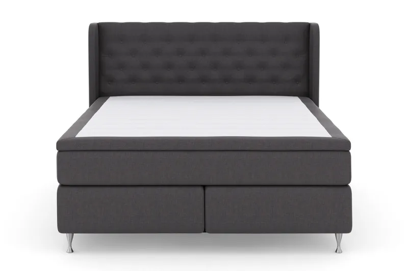 Select No 4 Komplett Sängpaket 180x200 Medium - Mörkgrå/Silver - Products - Möbler - Säng - Kontinentalsäng
