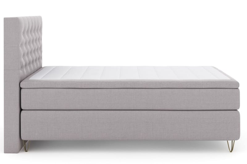 Select No 4 Kontinentalsäng 140x200 Fast/Medium - Ljusgrå/Metall V-Form - Products - Möbler - Säng - Kontinentalsäng