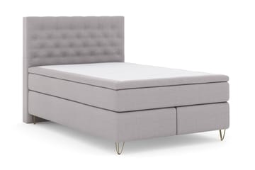 Select No 4 Kontinentalsäng 140x200 Fast/Medium - Ljusgrå/Metall V-Form - Products - Möbler - Säng - Kontinentalsäng