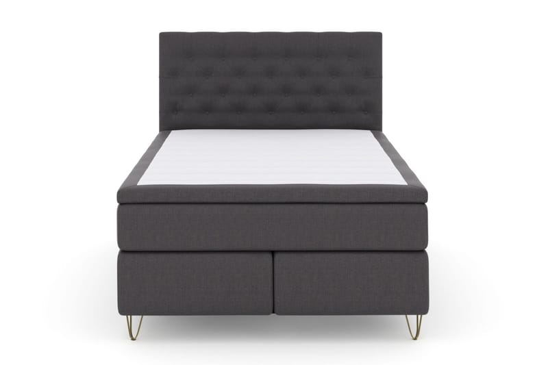 Select No 4 Kontinentalsäng 140x200 Fast/Medium - Mörkgrå/Metall V-Form - Products - Möbler - Säng - Kontinentalsäng