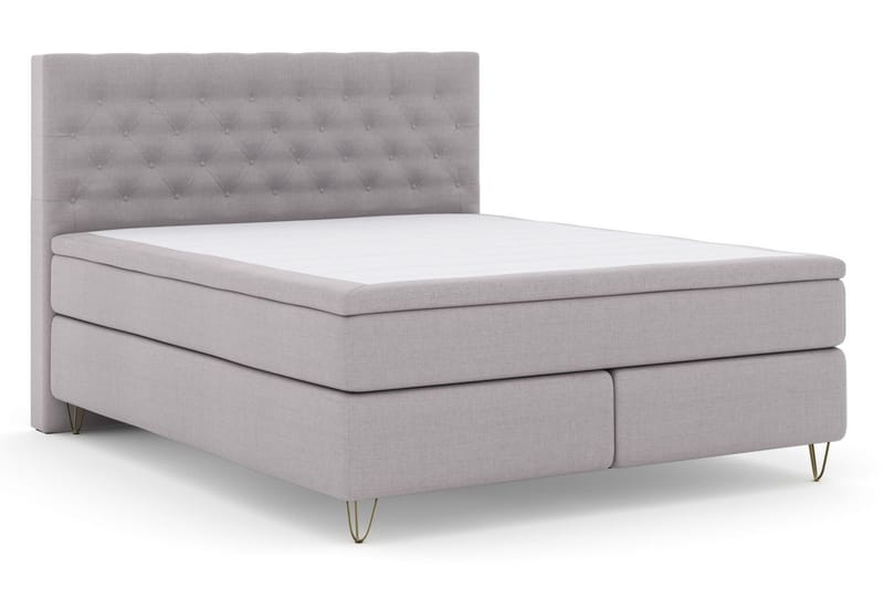 Select No 4 Kontinentalsäng 160x200 Medium - Ljusgrå/Metall V-Form - Products - Möbler - Säng - Kontinentalsäng