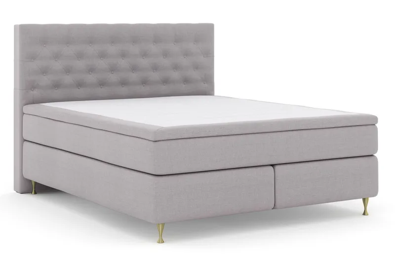 Select No 4 Kontinentalsäng 180x200 Fast/Medium - Ljusgrå/Guld - Products - Möbler - Säng - Kontinentalsäng