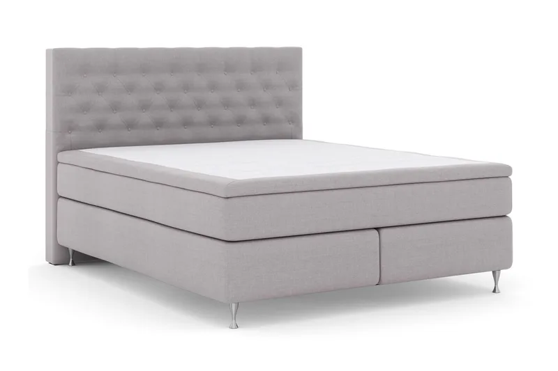 Select No 4 Kontinentalsäng 210x210 Fast - Ljusgrå/Silver - Products - Möbler - Säng - Kontinentalsäng