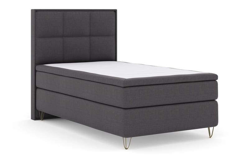 Select No 5 Komplett Sängpaket 120x200 Fast Latex - Mörkgrå/Metall V-form - Products - Möbler - Säng - Enkelsäng