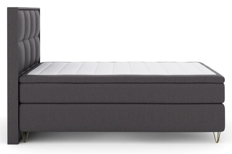 Select No 5 Komplett Sängpaket 140x200 Fast Latex - Mörkgrå/Metall V-form - Products - Möbler - Säng - Kontinentalsäng