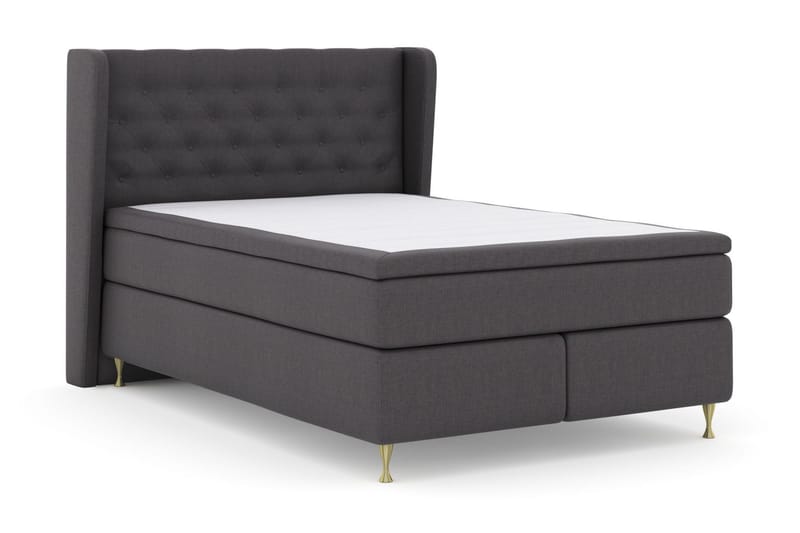 Select No 5 Komplett Sängpaket 140x200 Fast/Medium Latex - Mörkgrå/Guld - Products - Möbler - Säng - Kontinentalsäng