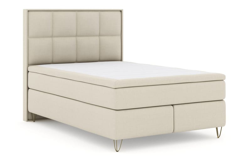 Select No 5 Komplett Sängpaket 140x200 Medium Watergel - Beige/Metall V-form - Products - Möbler - Säng - Kontinentalsäng
