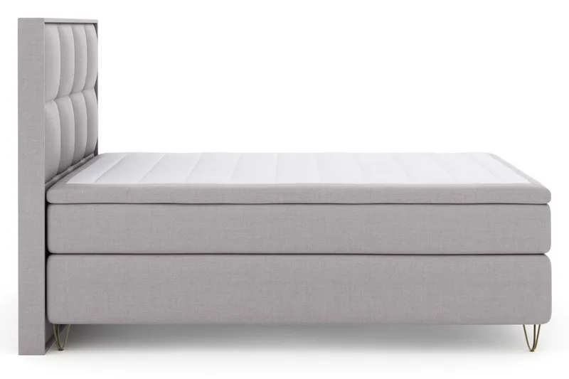 Select No 5 Komplett Sängpaket 140x200 Medium Watergel - Ljusgrå/Metall V-form - Products - Möbler - Säng - Kontinentalsäng
