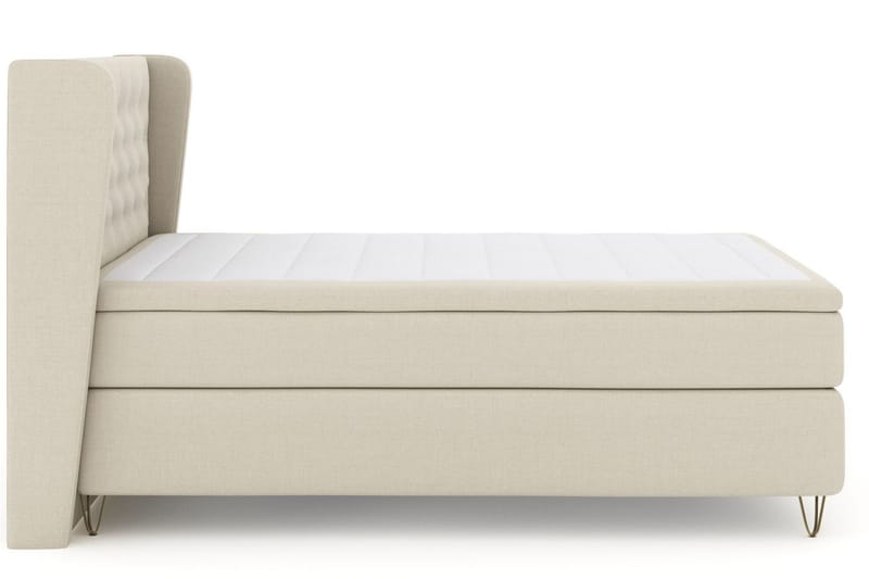 Select No 5 Komplett Sängpaket 160x200 Medium Latex - Beige/Metall V-form - Products - Möbler - Säng - Kontinentalsäng