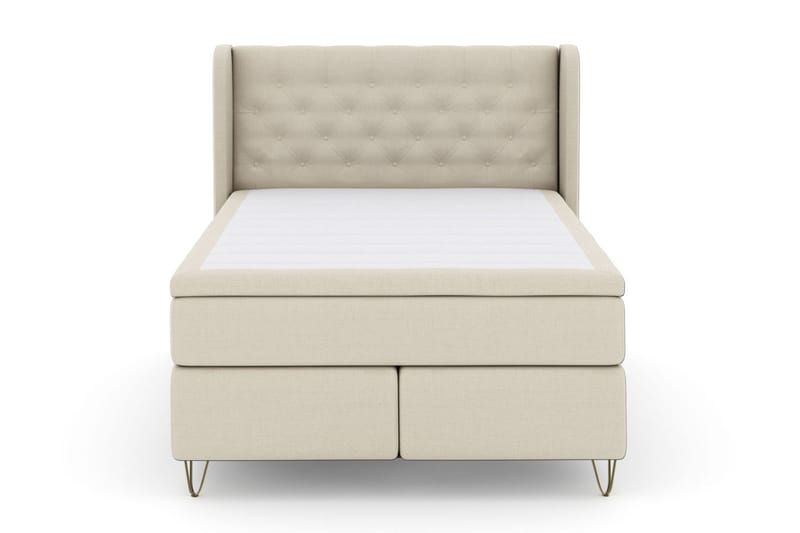 Select No 5 Komplett Sängpaket 160x200 Medium Latex - Beige/Metall V-form - Products - Möbler - Säng - Kontinentalsäng