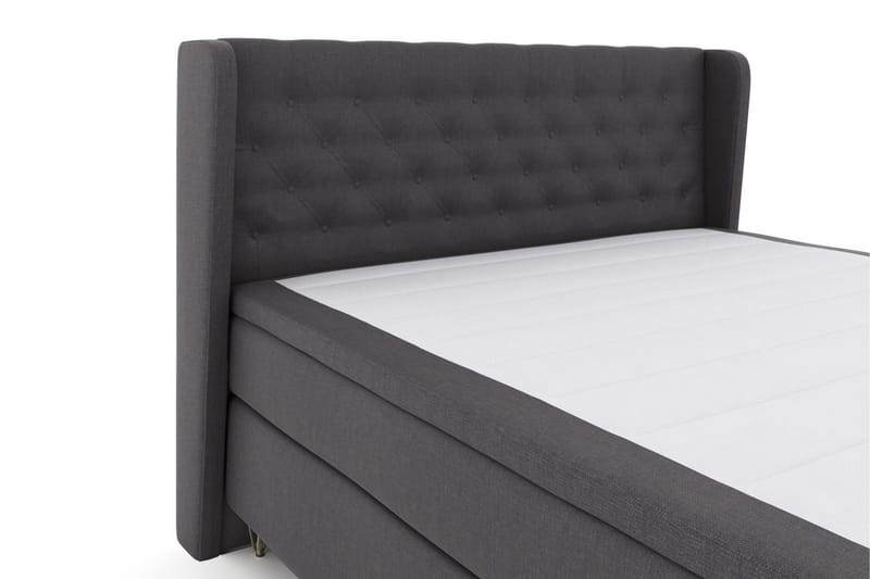 Select No 5 Komplett Sängpaket 160x200 Medium Latex - Mörkgrå/Metall V-form - Products - Möbler - Säng - Kontinentalsäng