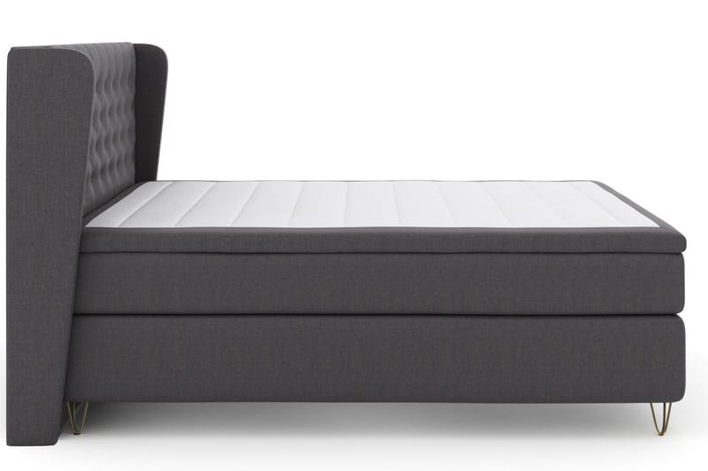 Select No 5 Komplett Sängpaket 160x200 Medium Latex - Mörkgrå/Metall V-form - Products - Möbler - Säng - Kontinentalsäng