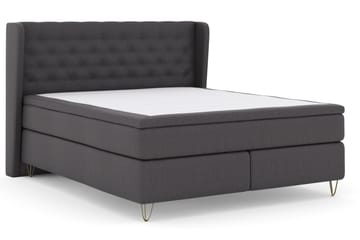 Select No 5 Komplett S ängpaket 160x200 Medium Latex - Mörkgrå/Metall V-form - Products - Möbler - Säng - Kontinentalsäng
