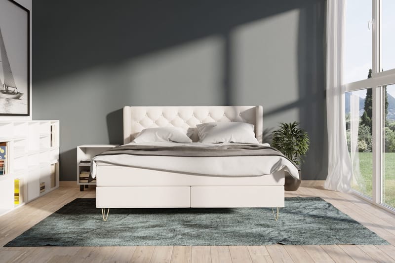 Select No 5 Komplett Sängpaket 210x210 Fast Latex - Beige/Guld - Products - Möbler - Säng - Kontinentalsäng