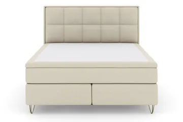 Select No 5 Komplett Sängpaket 210x210 Fast Latex - Beige/Metall V-form - Products - Möbler - Säng - Kontinentalsäng