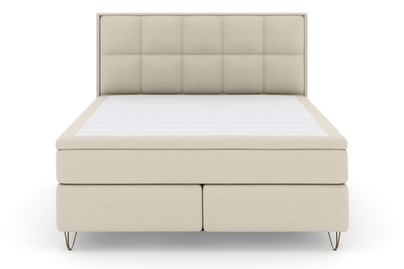 Select No 5 Komplett Sängpaket 210x210 Fast Latex - Beige/Metall V-form - Products - Möbler - Säng - Kontinentalsäng