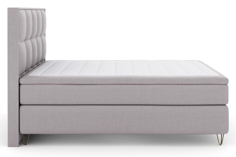 Select No 5 Komplett Sängpaket 210x210 Fast Latex, Ljusgrå/Metall V-form