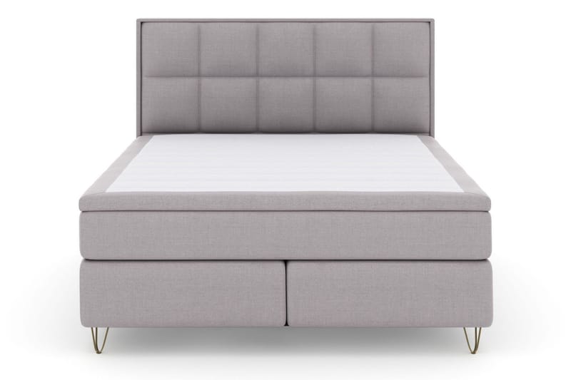 Select No 5 Komplett Sängpaket 210x210 Fast/Medium Latex - Ljusgrå/Metall V-form - Products - Möbler - Säng - Kontinentalsäng