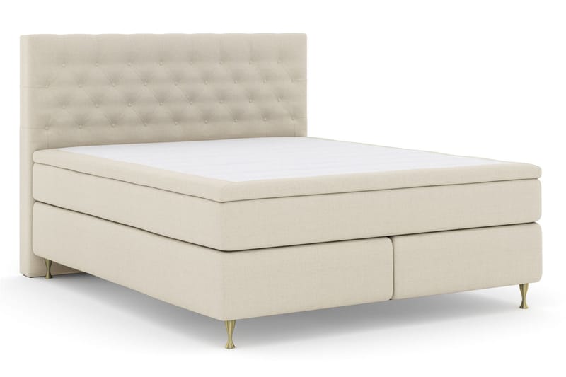 Select No 5 Komplett Sängpaket 210x210 Medium Latex - Beige/Guld - Products - Möbler - Säng - Kontinentalsäng