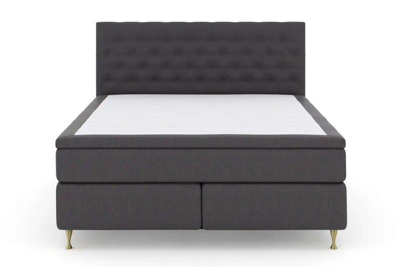 Select No 5 Kontinentalsäng 160x200 Fast/Medium Watergel - Mörkgrå/Guld - Products - Möbler - Säng - Kontinentalsäng