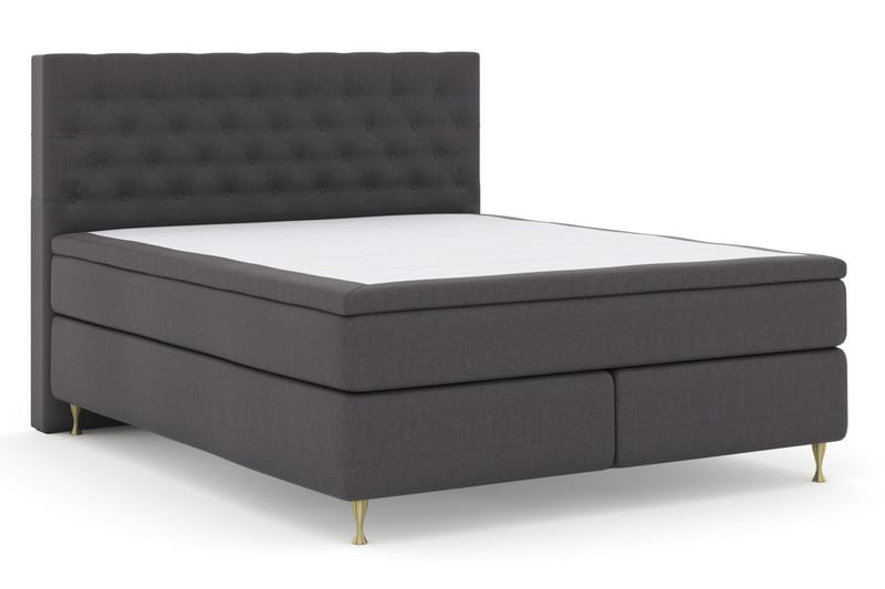 Select No 5 Kontinentalsäng 160x200 Fast/Medium Watergel - Mörkgrå/Guld - Products - Möbler - Säng - Kontinentalsäng
