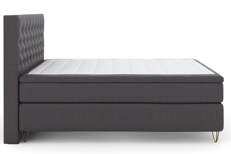 Select No 5 Kontinentalsäng 160x200 Medium Watergel - Mörkgrå/Metall V-Form - Products - Möbler - Säng - Kontinentalsäng
