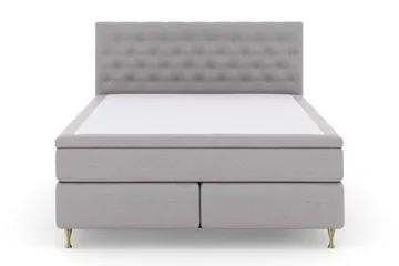 Select No 5 Kontinentalsäng 180x200 Fast/Medium Latex - Ljusgrå/Guld - Products - Möbler - Säng - Kontinentalsäng