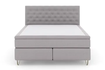 Select No 5 Kontinentalsäng 180x200 Fast/Medium Latex - Ljusgrå/Metall V-Form - Products - Möbler - Säng - Kontinentalsäng