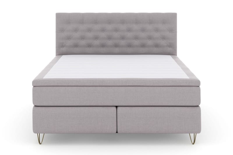 Select No 5 Kontinentalsäng 210x210 Fast/Medium Latex - Ljusgrå/Metall V-Form - Products - Möbler - Säng - Kontinentalsäng