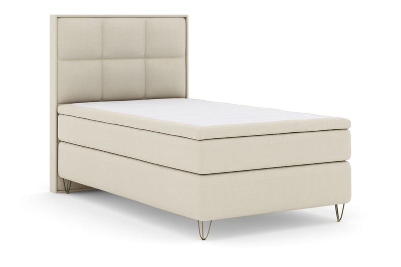 Select No 6 Komplett Sängpaket 120x200 Medium Latex/Memory - Beige/Metall V-form - Products - Möbler - Säng - Enkelsäng