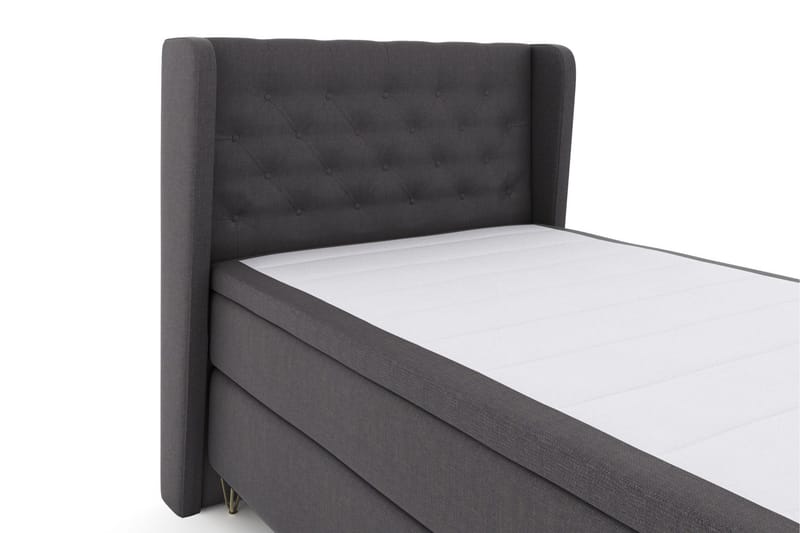 Select No 6 Komplett Sängpaket 120x200 Medium Latex/Memory - Mörkgrå/Metall V-form - Products - Möbler - Säng - Enkelsäng
