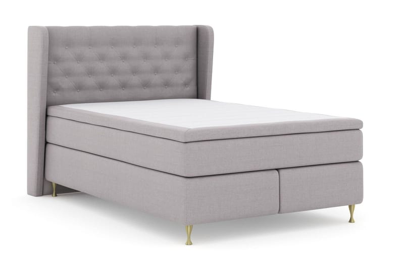 Select No 6 Komplett Sängpaket 140x200 Fast Memory/Pocket - Ljusgrå/Guld - Products - Möbler - Säng - Kontinentalsäng