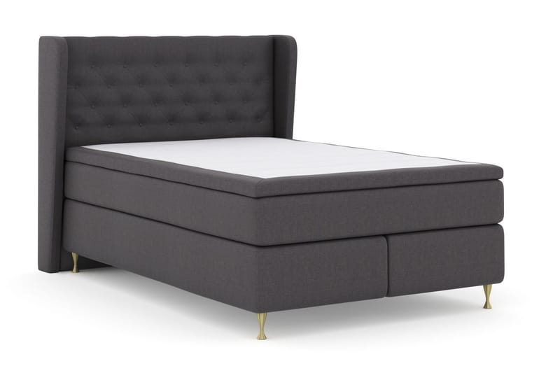 Select No 6 Komplett Sängpaket 140x200 Fast Memory/Pocket - Mörkgrå/Guld - Products - Möbler - Säng - Kontinentalsäng