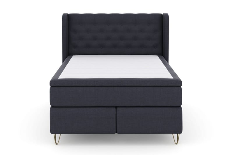 Select No 6 Komplett Sängpaket 140x200 F/M Memory/Pocket, Blå/Metall V-form