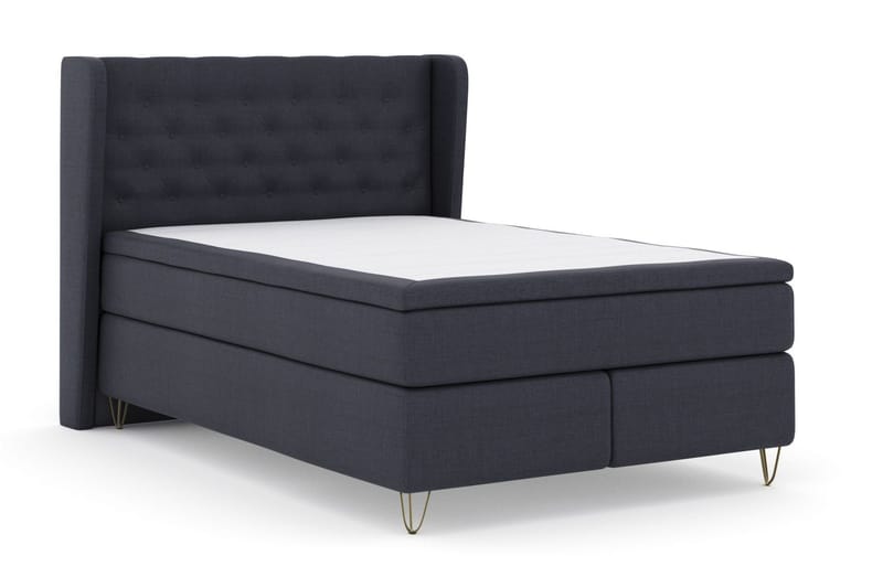 Select No 6 Komplett Sängpaket 140x200 F/M Memory/Pocket - Blå/Metall V-form - Products - Möbler - Säng - Kontinentalsäng