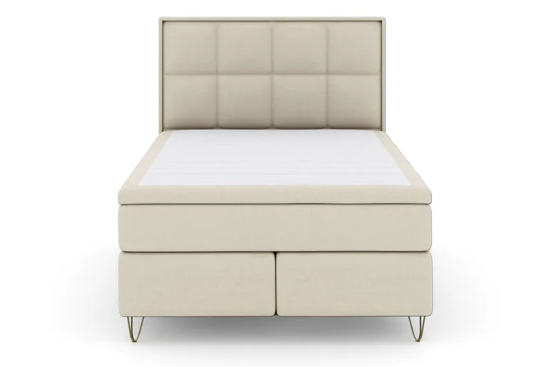 Select No 6 Komplett Sängpaket 140x200 Medium Memory/Pocket - Beige/Metall V-form - Products - Möbler - Säng - Kontinentalsäng