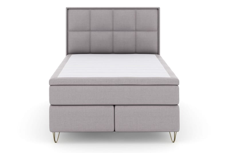 Select No 6 Komplett Sängpaket 140x200 Medium Memory/Pocket - Ljusgrå/Metall V-form - Products - Möbler - Säng - Kontinentalsäng