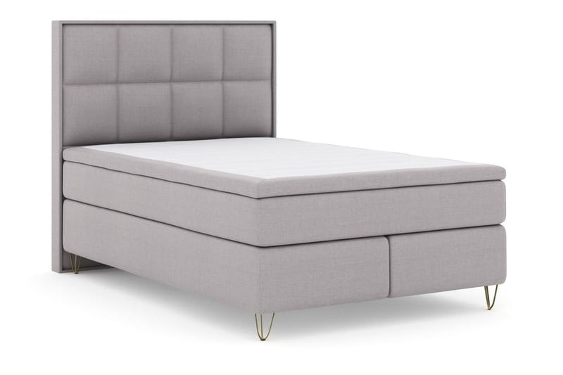 Select No 6 Komplett Sängpaket 140x200 Medium Memory/Pocket - Ljusgrå/Metall V-form - Products - Möbler - Säng - Kontinentalsäng
