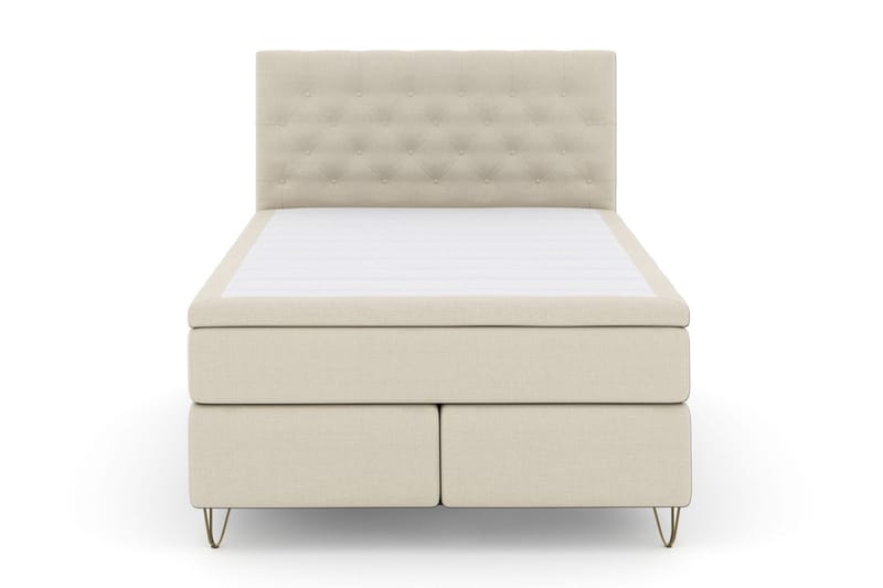 Select No 6 Kontinentalsäng 140x200 Fast/Medium Watergel - Beige/Metall V-Form - Products - Möbler - Säng - Kontinentalsäng