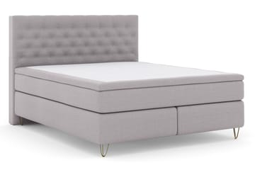 Select No 6 Kontinentalsäng 180x200 Fast Watergel - Ljusgrå/Metall V-Form - Products - Möbler - Säng - Kontinentalsäng