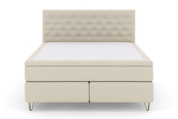 Select No 6 Kontinentalsäng 180x200 Fast/Medium Latex/Memory - Beige/Metall V-Form - Products - Möbler - Säng - Kontinentalsäng