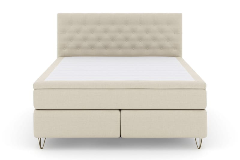Select No 6 Kontinentalsäng 180x200 Fast/Medium Latex/Memory - Beige/Metall V-Form - Products - Möbler - Säng - Kontinentalsäng