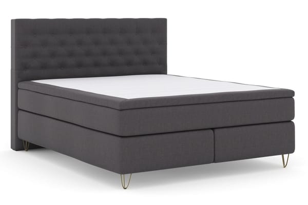 Select No 6 Kontinentalsäng 180x200 Fast/Medium Latex/Memory - Mörkgrå/Metall V-Form - Products - Möbler - Säng - Kontinentalsäng