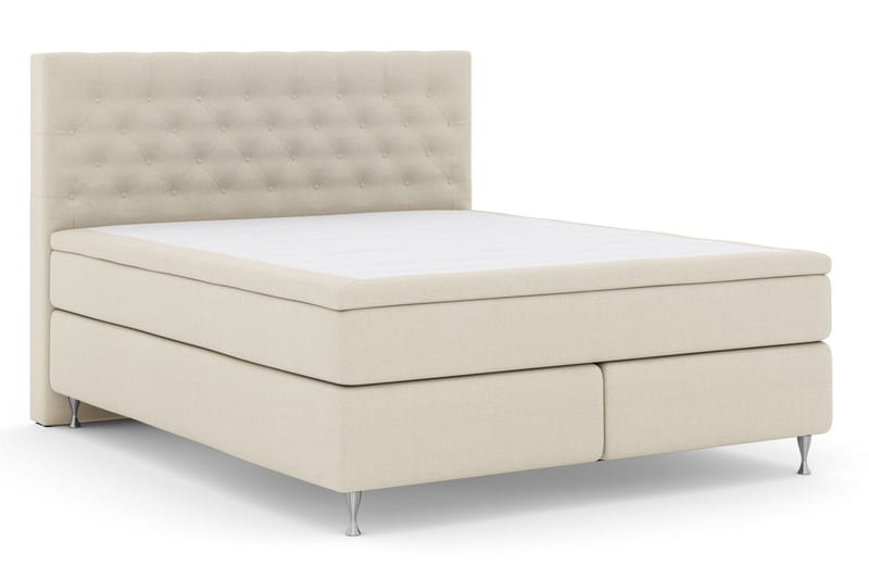 Select No 6 Kontinentalsäng 210x210 Fast/Medium Latex/Memory - Beige/Silver - Products - Möbler - Säng - Kontinentalsäng