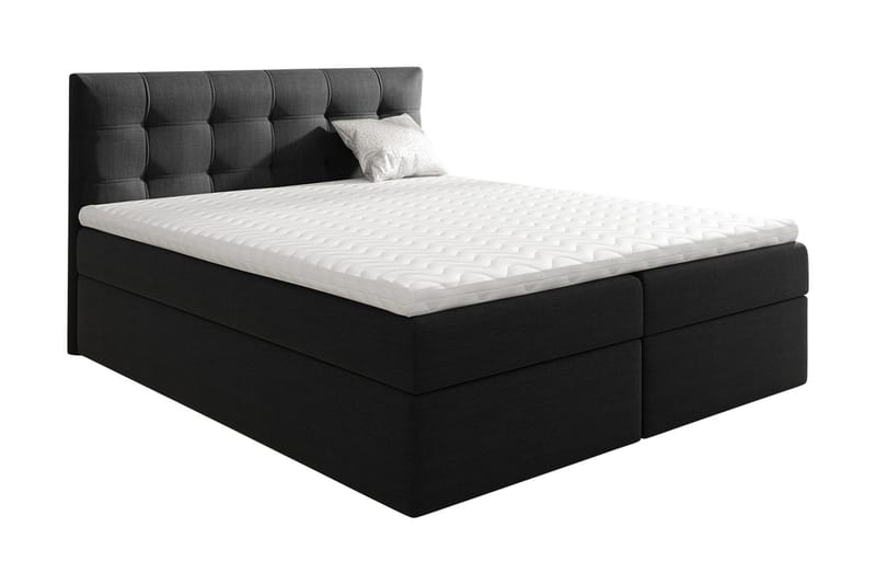 Skaftå Kontinentalsäng 120x200 Svart/Vit - Svart/Vit - Products - Möbler - Säng - Säng med förvaring