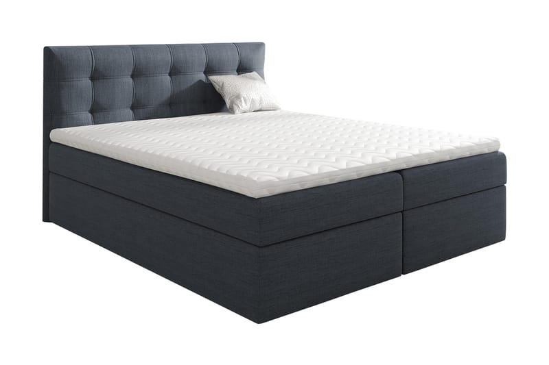 Skaftå Kontinentalsäng 200x200 cm, Svart/Grå/Vit